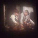 Photo of 8mm film showing George's father and aunt Katie as children